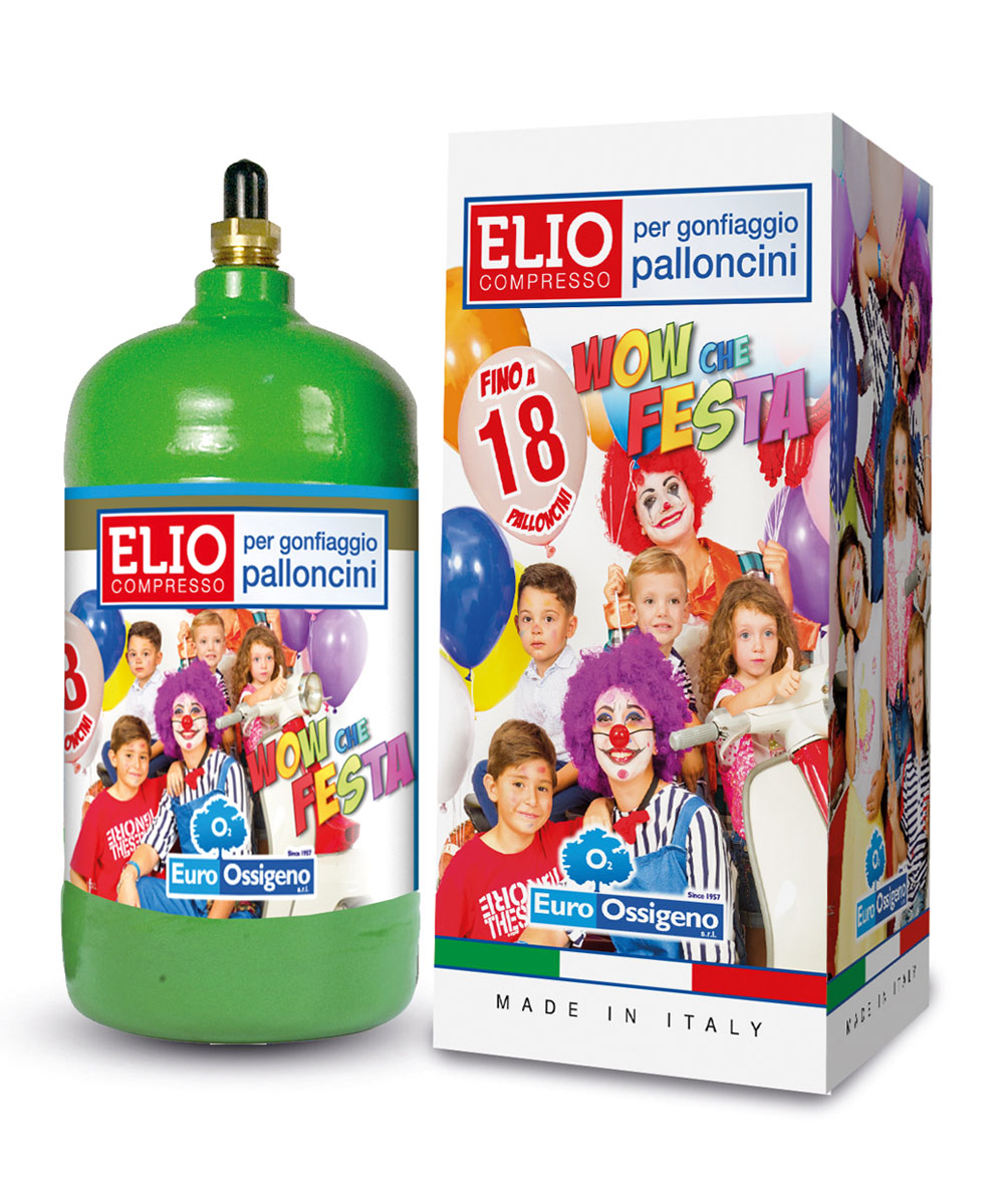 Cilindro di Elio Piccolo con 20 Palloncini per Torte