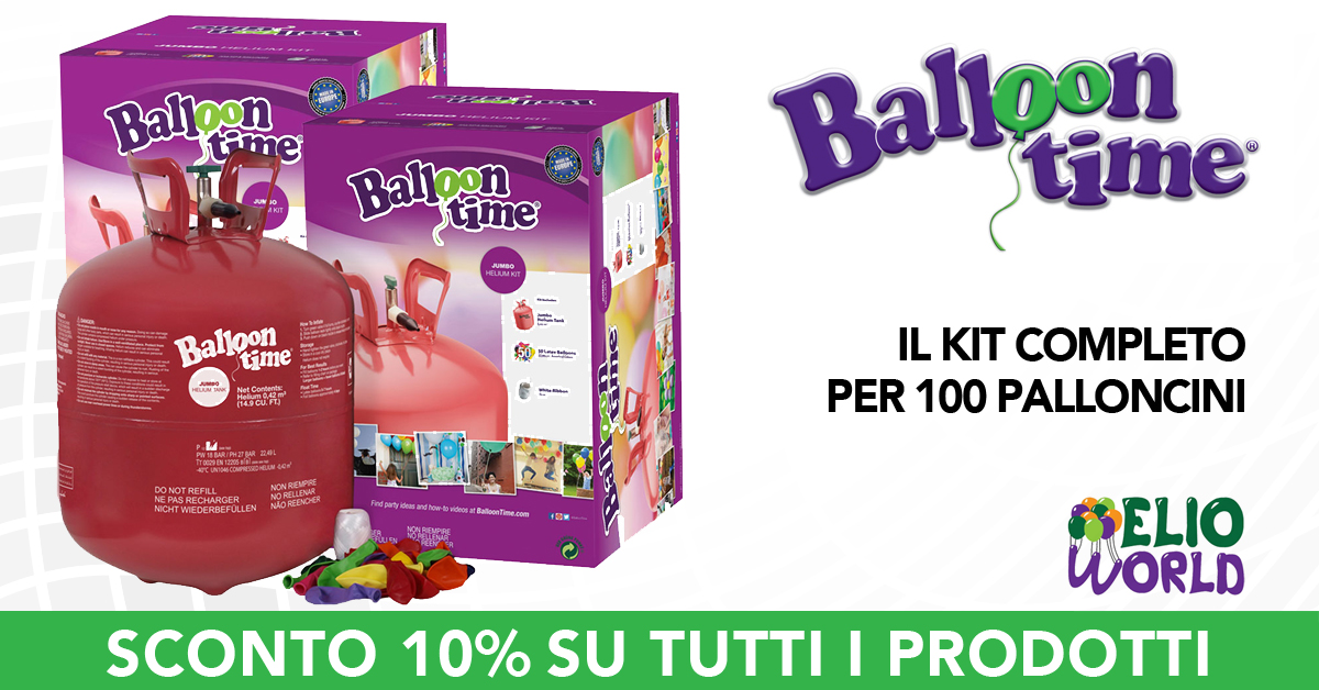 Bombole elio per 100 palloncini - il kit completo ElioWorld®