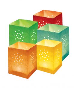 12 Sacchetti porta candele Candle Bags - FIREWORKS Multicolore