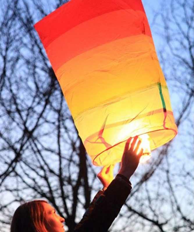 Lanterna dei desideri Sky Lanterns RAINBOW Premium